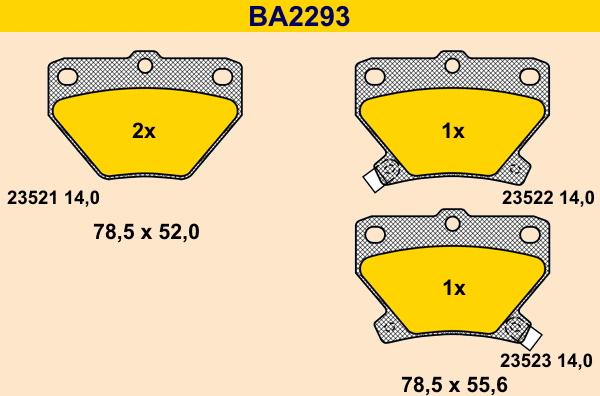 Barum BA2293 - Kit de plaquettes de frein, frein à disque cwaw.fr