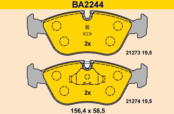 Barum BA2244 - Kit de plaquettes de frein, frein à disque cwaw.fr