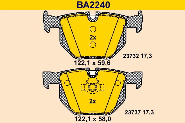 Barum BA2240 - Kit de plaquettes de frein, frein à disque cwaw.fr