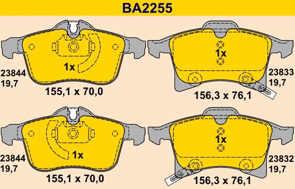 Barum BA2255 - Kit de plaquettes de frein, frein à disque cwaw.fr