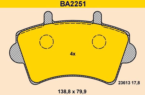 Barum BA2251 - Kit de plaquettes de frein, frein à disque cwaw.fr