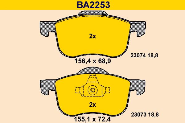 Barum BA2253 - Kit de plaquettes de frein, frein à disque cwaw.fr