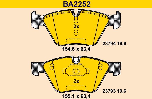 Barum BA2252 - Kit de plaquettes de frein, frein à disque cwaw.fr