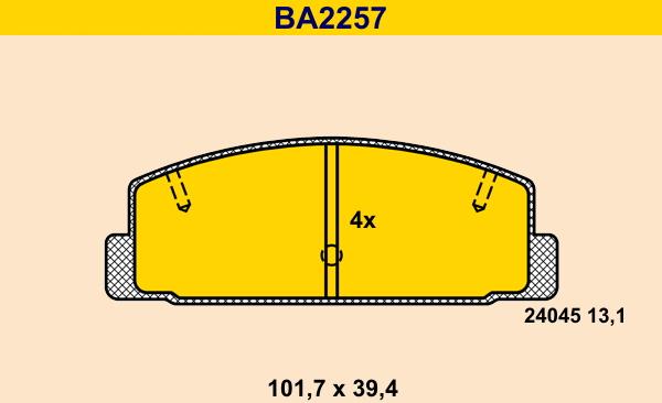 Barum BA2257 - Kit de plaquettes de frein, frein à disque cwaw.fr