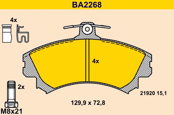 Barum BA2268 - Kit de plaquettes de frein, frein à disque cwaw.fr