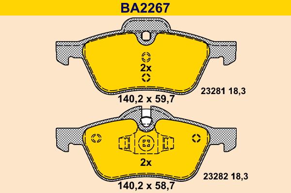 Barum BA2267 - Kit de plaquettes de frein, frein à disque cwaw.fr