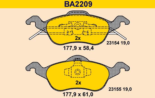 Barum BA2209 - Kit de plaquettes de frein, frein à disque cwaw.fr