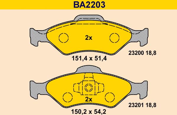 Barum BA2203 - Kit de plaquettes de frein, frein à disque cwaw.fr