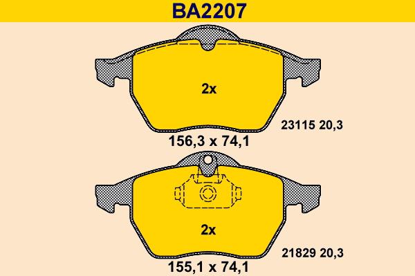 Barum BA2207 - Kit de plaquettes de frein, frein à disque cwaw.fr