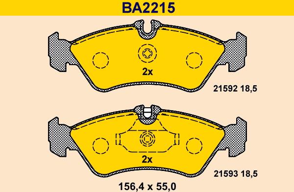 Barum BA2215 - Kit de plaquettes de frein, frein à disque cwaw.fr