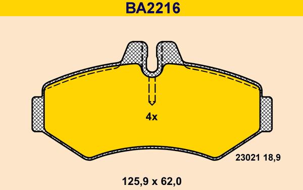 Barum BA2216 - Kit de plaquettes de frein, frein à disque cwaw.fr