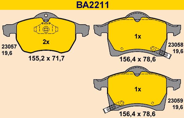 Barum BA2211 - Kit de plaquettes de frein, frein à disque cwaw.fr