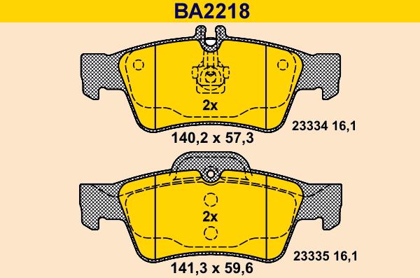 Barum BA2218 - Kit de plaquettes de frein, frein à disque cwaw.fr