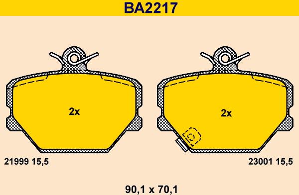 Barum BA2217 - Kit de plaquettes de frein, frein à disque cwaw.fr