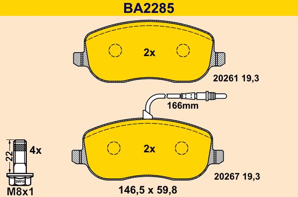 Barum BA2285 - Kit de plaquettes de frein, frein à disque cwaw.fr