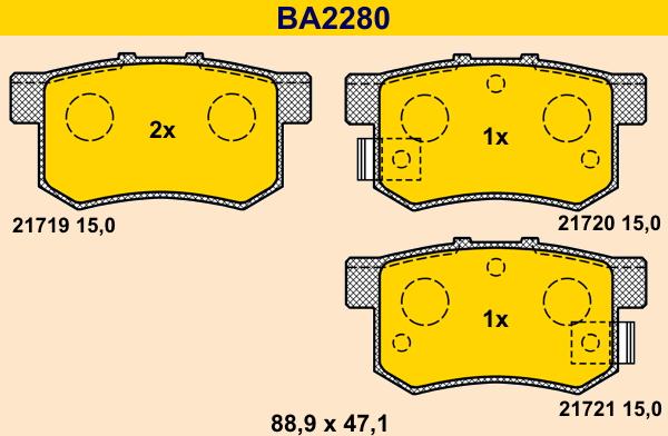 Barum BA2280 - Kit de plaquettes de frein, frein à disque cwaw.fr