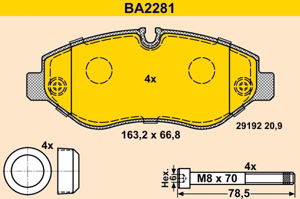 Barum BA2281 - Kit de plaquettes de frein, frein à disque cwaw.fr