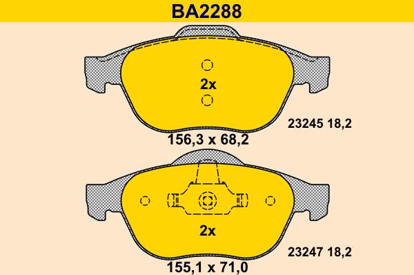 Barum BA2288 - Kit de plaquettes de frein, frein à disque cwaw.fr