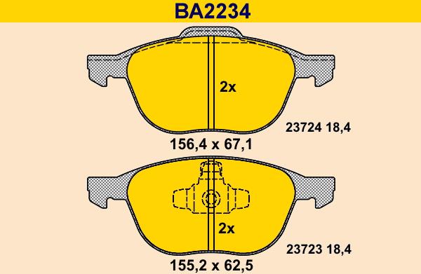 Barum BA2234 - Kit de plaquettes de frein, frein à disque cwaw.fr