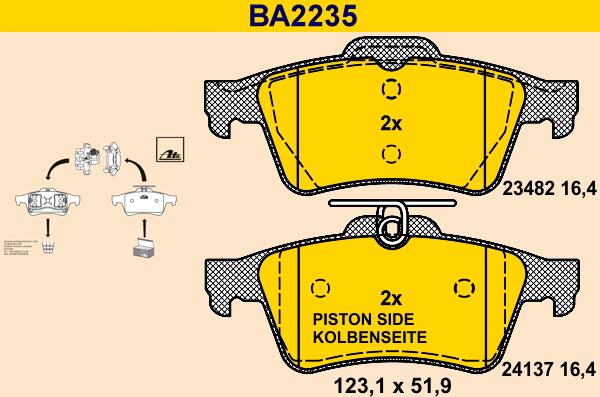 Barum BA2235 - Kit de plaquettes de frein, frein à disque cwaw.fr