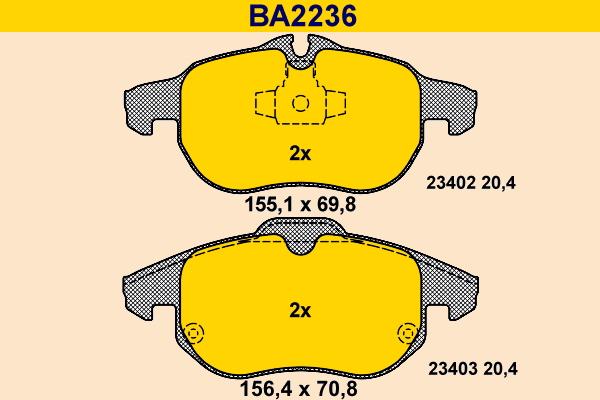 Barum BA2236 - Kit de plaquettes de frein, frein à disque cwaw.fr