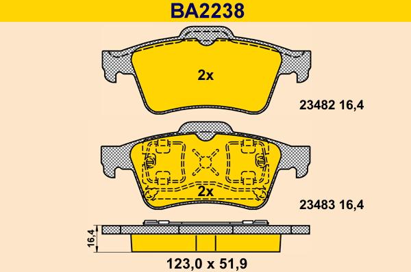 Barum BA2238 - Kit de plaquettes de frein, frein à disque cwaw.fr