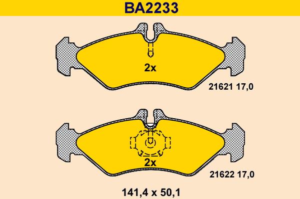 Barum BA2233 - Kit de plaquettes de frein, frein à disque cwaw.fr