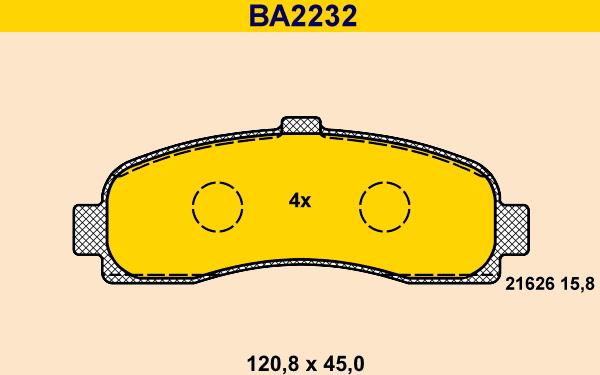 Barum BA2232 - Kit de plaquettes de frein, frein à disque cwaw.fr