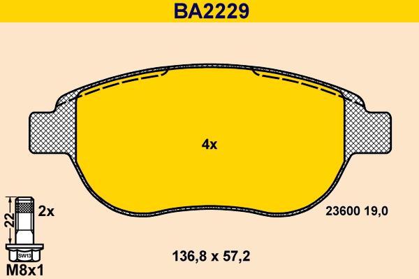 Barum BA2229 - Kit de plaquettes de frein, frein à disque cwaw.fr