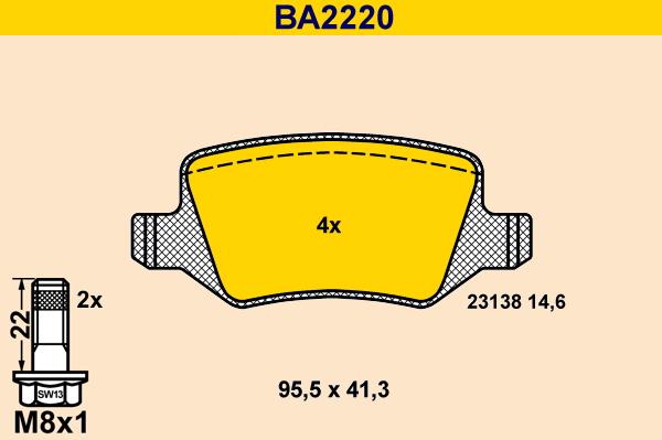 Barum BA2220 - Kit de plaquettes de frein, frein à disque cwaw.fr