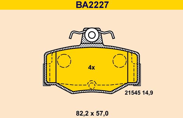 Barum BA2227 - Kit de plaquettes de frein, frein à disque cwaw.fr