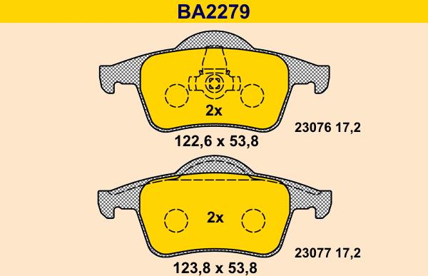 Barum BA2279 - Kit de plaquettes de frein, frein à disque cwaw.fr