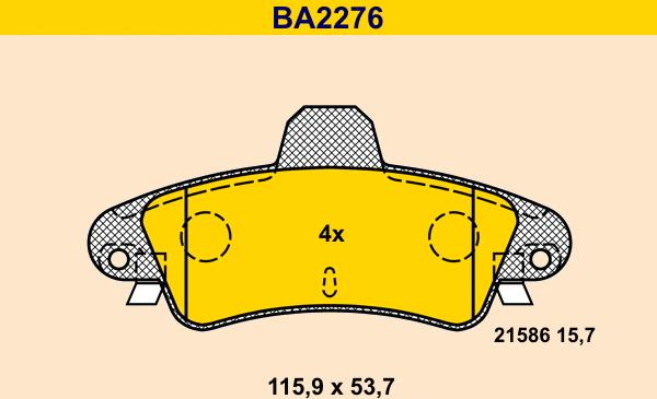 Barum BA2276 - Kit de plaquettes de frein, frein à disque cwaw.fr