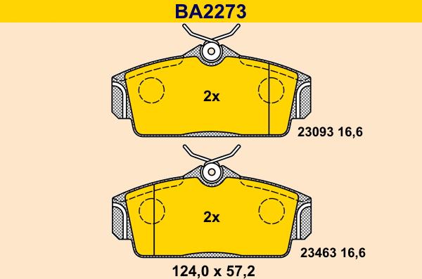 Barum BA2273 - Kit de plaquettes de frein, frein à disque cwaw.fr