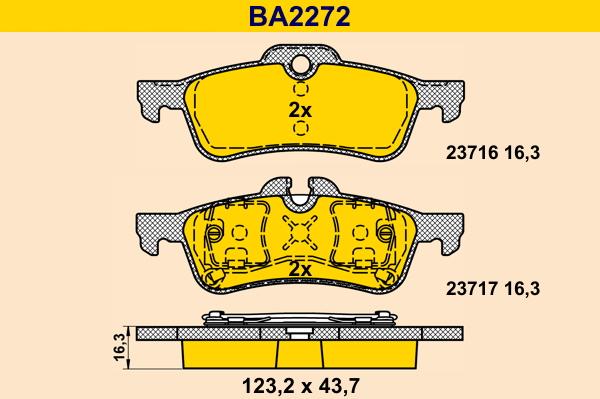 Barum BA2272 - Kit de plaquettes de frein, frein à disque cwaw.fr