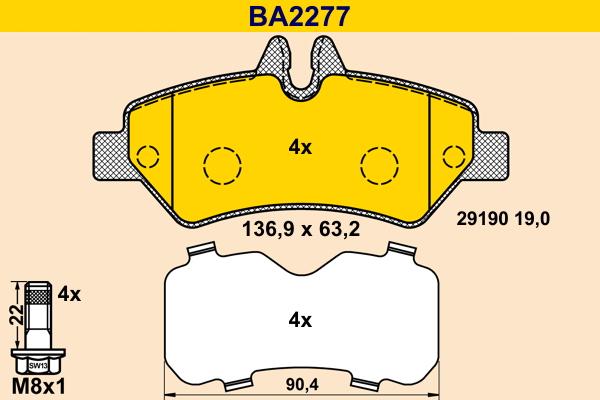 Barum BA2277 - Kit de plaquettes de frein, frein à disque cwaw.fr