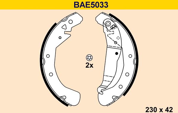 Barum BAE5033 - Jeu de mâchoires de frein cwaw.fr