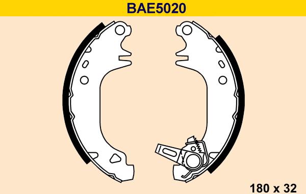 Barum BAE5020 - Jeu de mâchoires de frein cwaw.fr