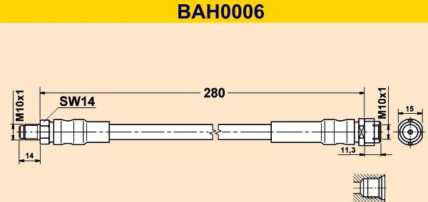 Barum BAH0006 - Flexible de frein cwaw.fr