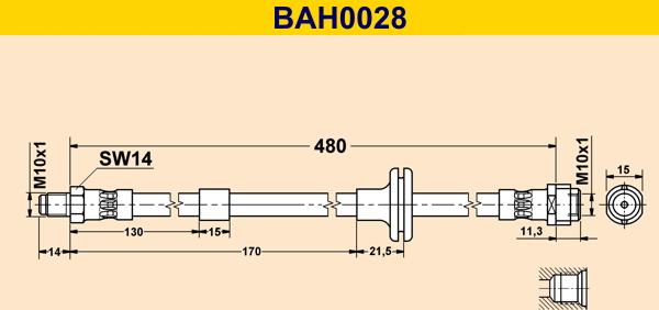 Barum BAH0028 - Flexible de frein cwaw.fr