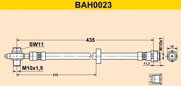 Barum BAH0023 - Flexible de frein cwaw.fr