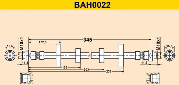 Barum BAH0022 - Flexible de frein cwaw.fr