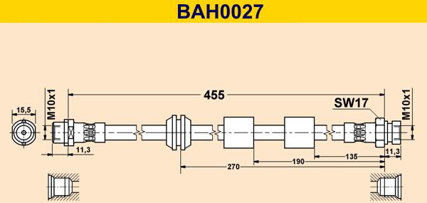 Barum BAH0027 - Flexible de frein cwaw.fr