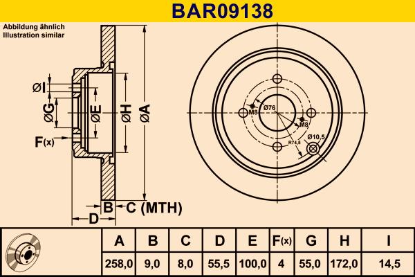 Barum BAR09138 - Disque de frein cwaw.fr