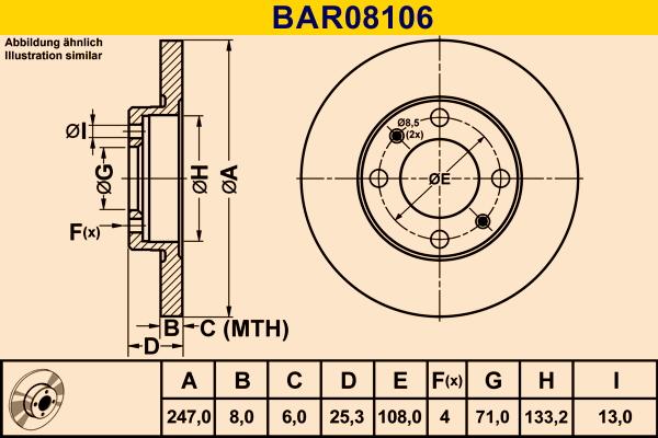 Barum BAR08106 - Disque de frein cwaw.fr