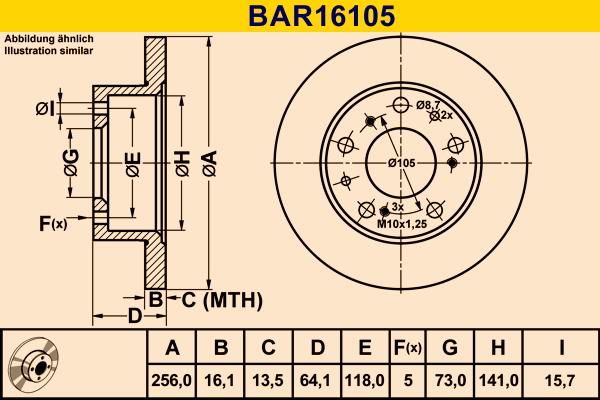 Barum BAR16105 - Disque de frein cwaw.fr