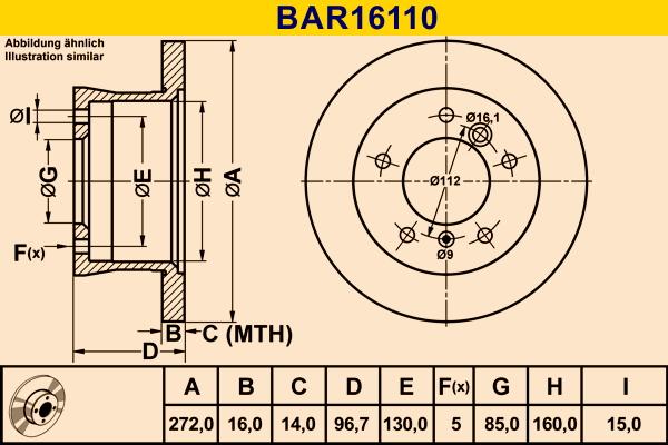 Barum BAR16110 - Disque de frein cwaw.fr