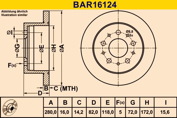 Barum BAR16124 - Disque de frein cwaw.fr