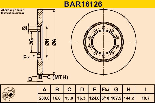 Barum BAR16126 - Disque de frein cwaw.fr