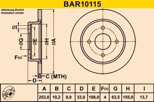 Barum BAR10115 - Disque de frein cwaw.fr